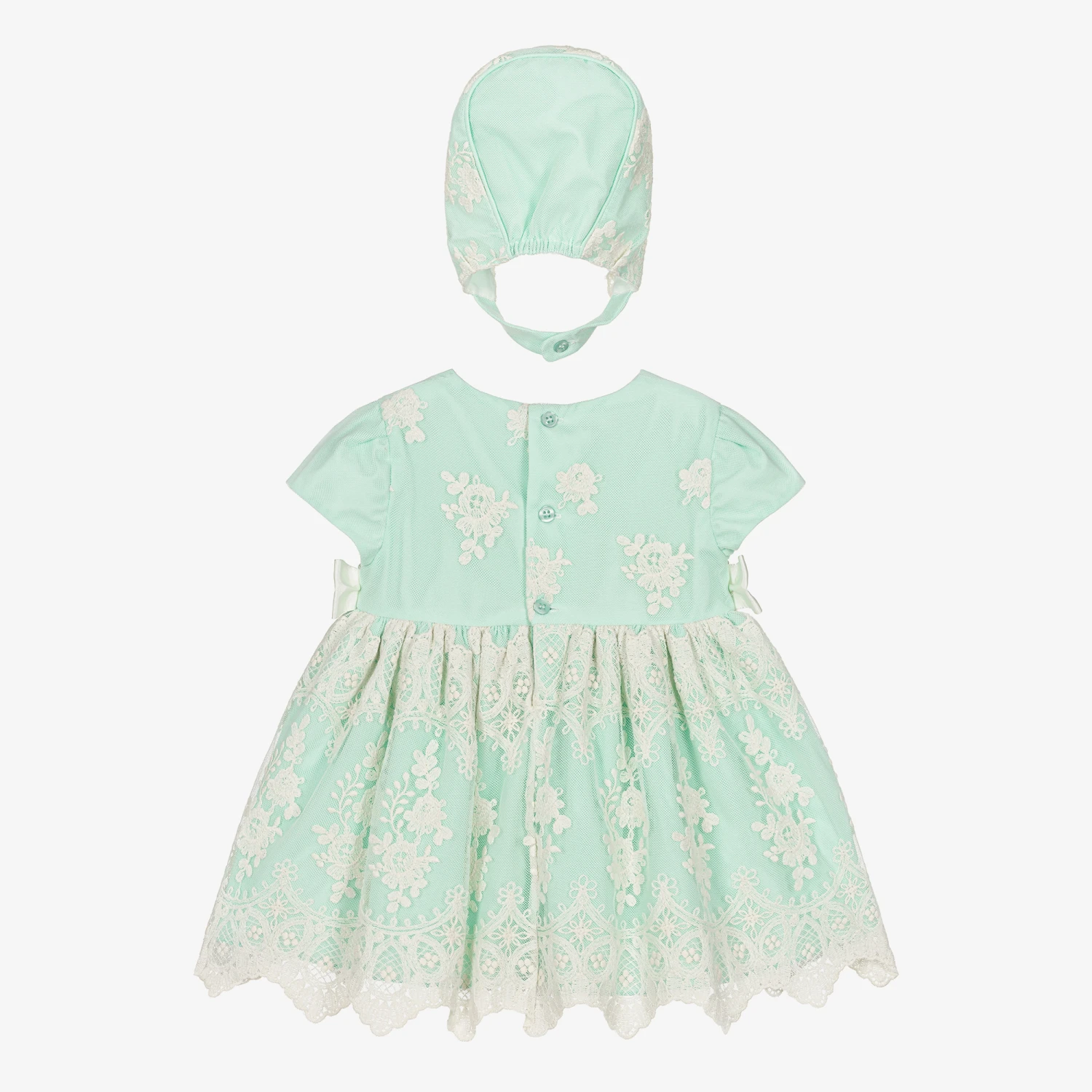 Miranda Baby Girls Green Lace Dress Set 3 Miranda Baby Girls Green Lace Dress Set - Image 3