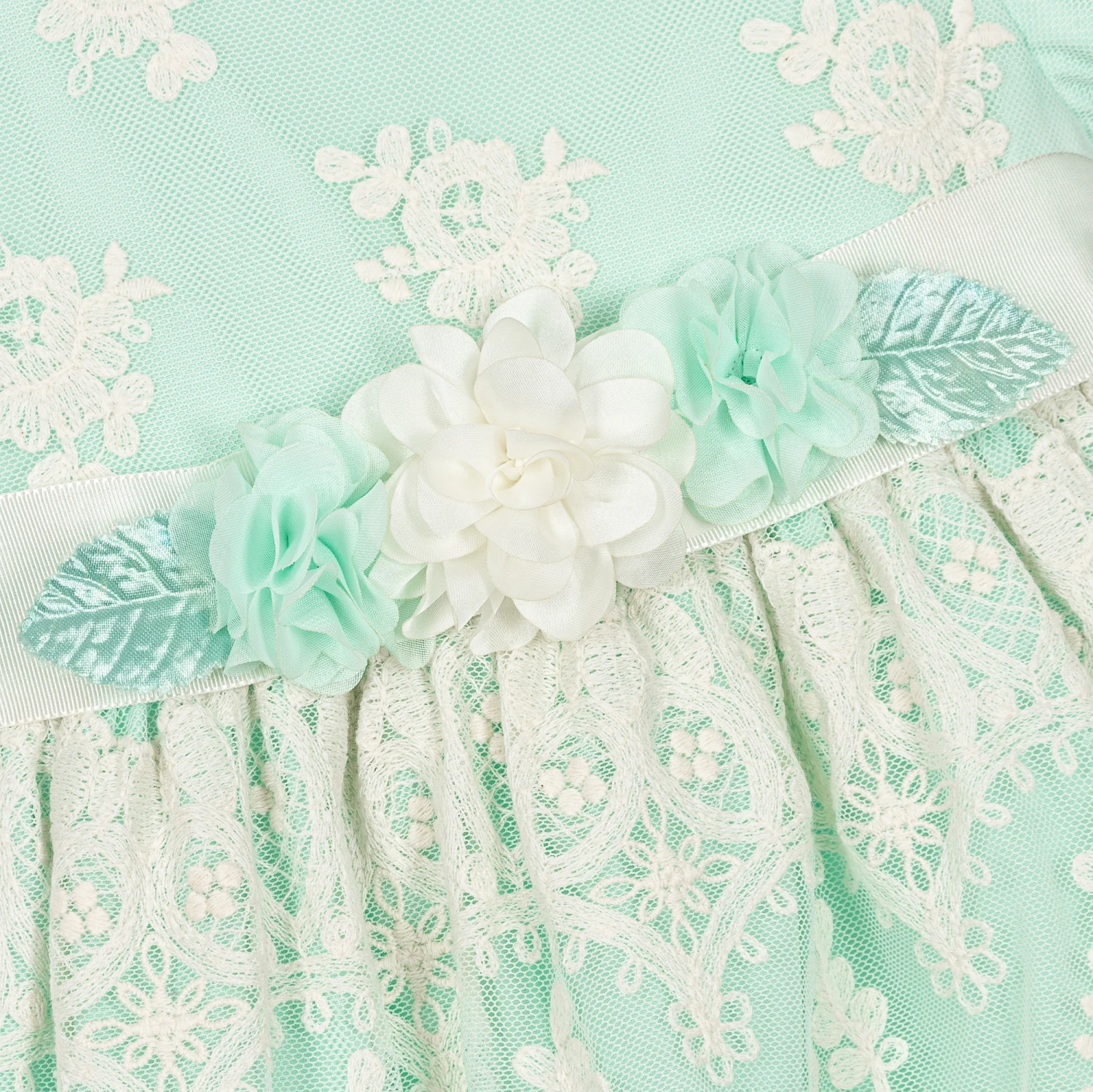 Miranda Baby Girls Green Lace Dress Set 4 Miranda Baby Girls Green Lace Dress Set - Image 4