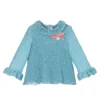 Miss Blumarine Blue Sparkle Blouse