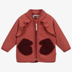 Molo Baby Girls Red Zip Up Fleece
