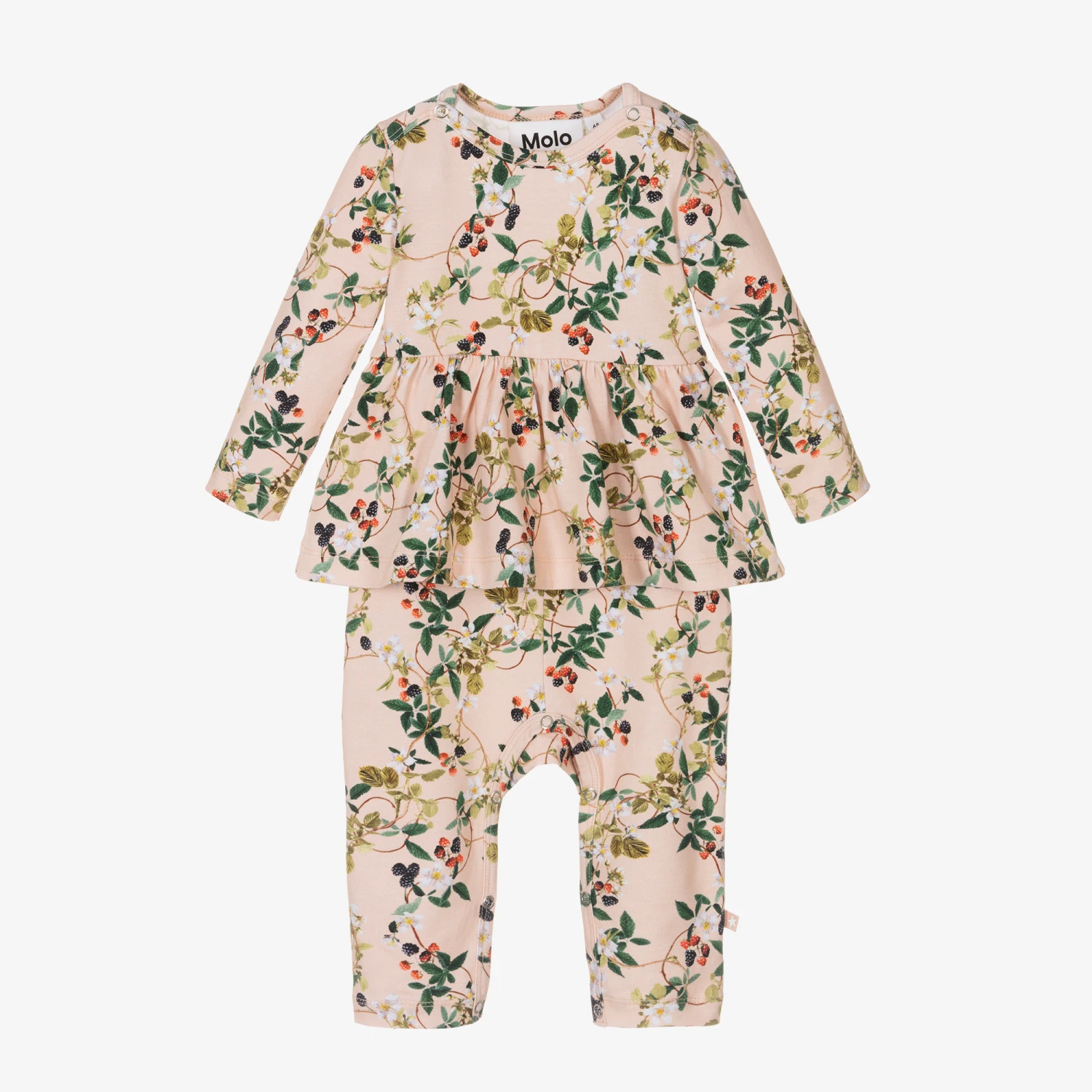 Molo Pink Organic Cotton Baby Romper 1 Molo Pink Organic Cotton Baby Romper