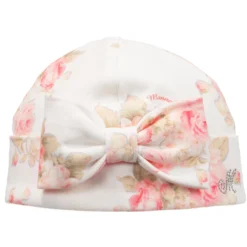 Monnalisa Bebé Floral Cotton Jersey Baby Hat