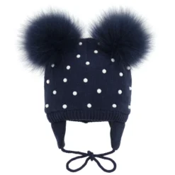 Monnalisa Girls Blue Pom-Pom Hat