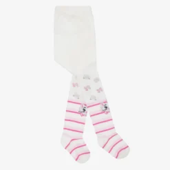 Monnalisa Ivory & Pink Disney Tights