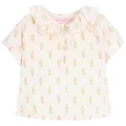 Moon Et Miel Baby Girls Pink & Gold Blouse