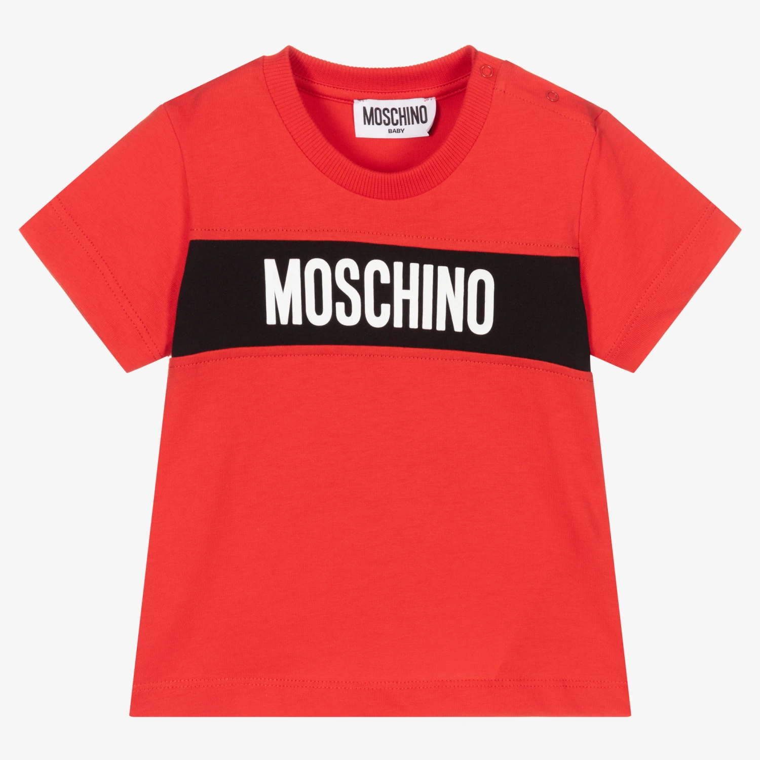 Moschino Baby Baby Boys Red Cotton T-Shirt 1 Moschino Baby Baby Boys Red Cotton T-Shirt