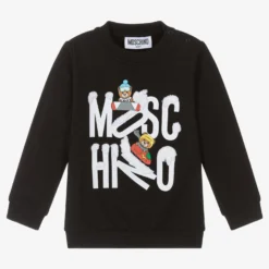 Moschino Baby Black Cotton Logo Sweatshirt