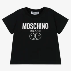 Moschino Baby Black Double Smiley Baby T-Shirt
