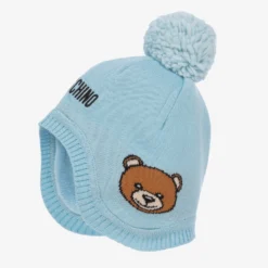 Moschino Baby Blue Knitted Logo Baby Hat -BloomBabe Cloth Store moschino blue knitted logo baby hat 537360 c1a380393083530b7134a3faae9e2978796ac1b4