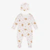 Moschino Baby Girls White Bear Babygrow & Hat Set