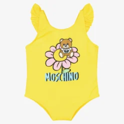 Moschino Baby Girls Yellow Teddy Bear Swimsuit