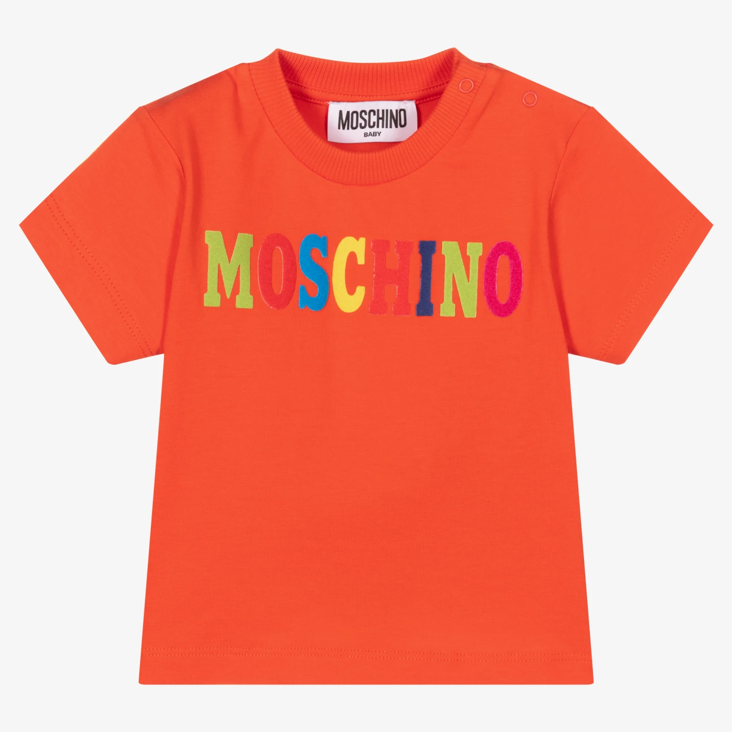 Moschino Baby Orange Cotton Baby T-Shirt 1 Moschino Baby Orange Cotton Baby T-Shirt