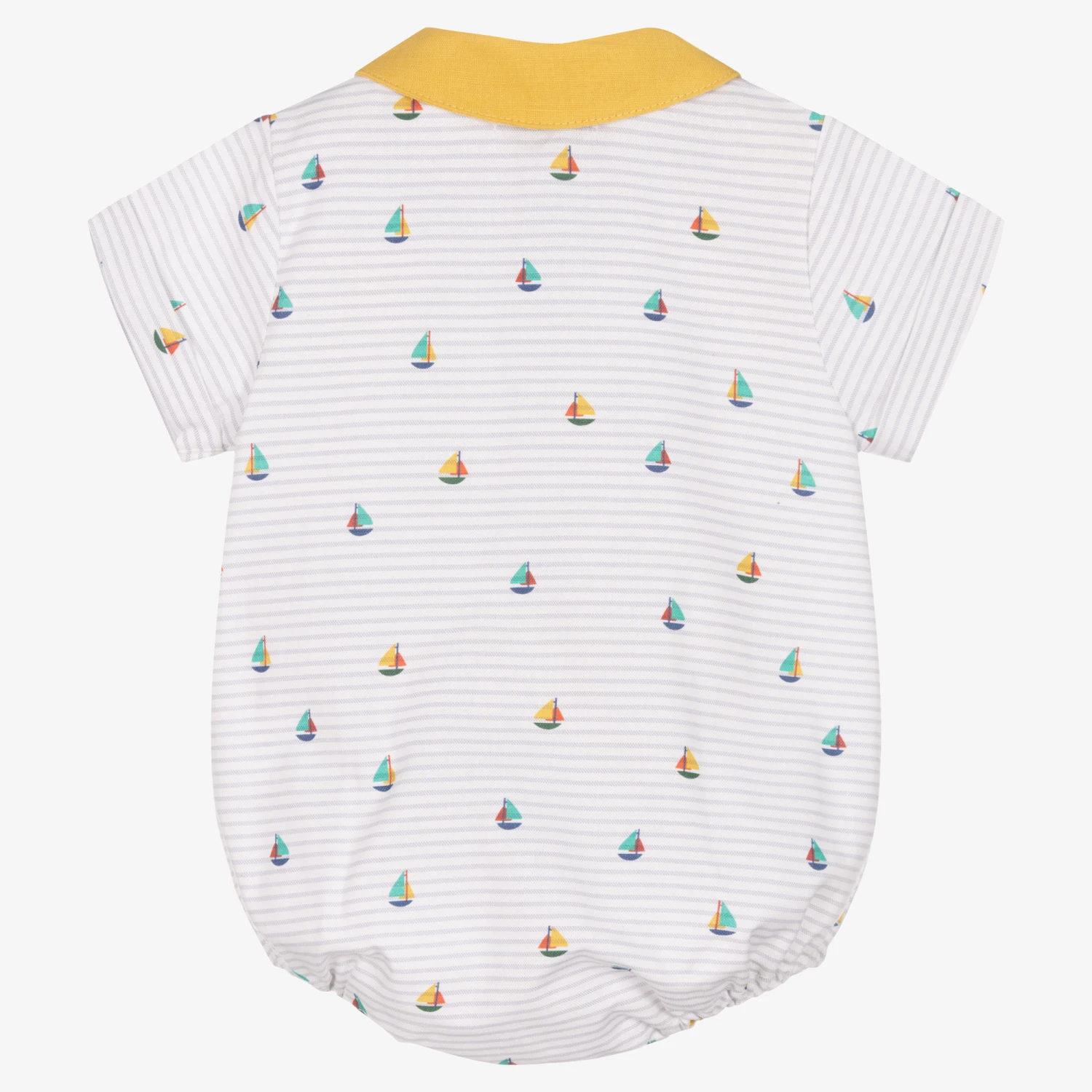 Paloma De La O Baby Boys Grey & White Striped Shortie 2 Paloma De La O Baby Boys Grey & White Striped Shortie - Image 2