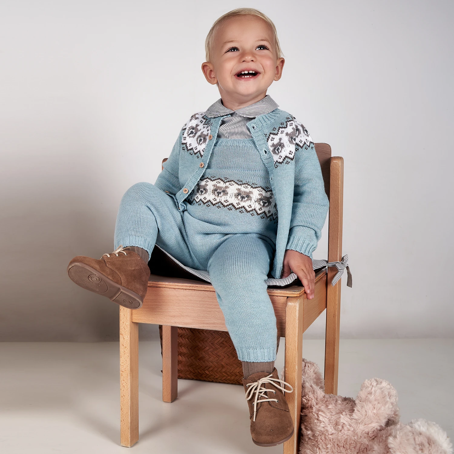 Paloma De La O Blue Knitted Bear Cardigan 2 Paloma De La O Blue Knitted Bear Cardigan - Image 2