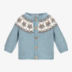 Paloma De La O Blue Knitted Bear Cardigan