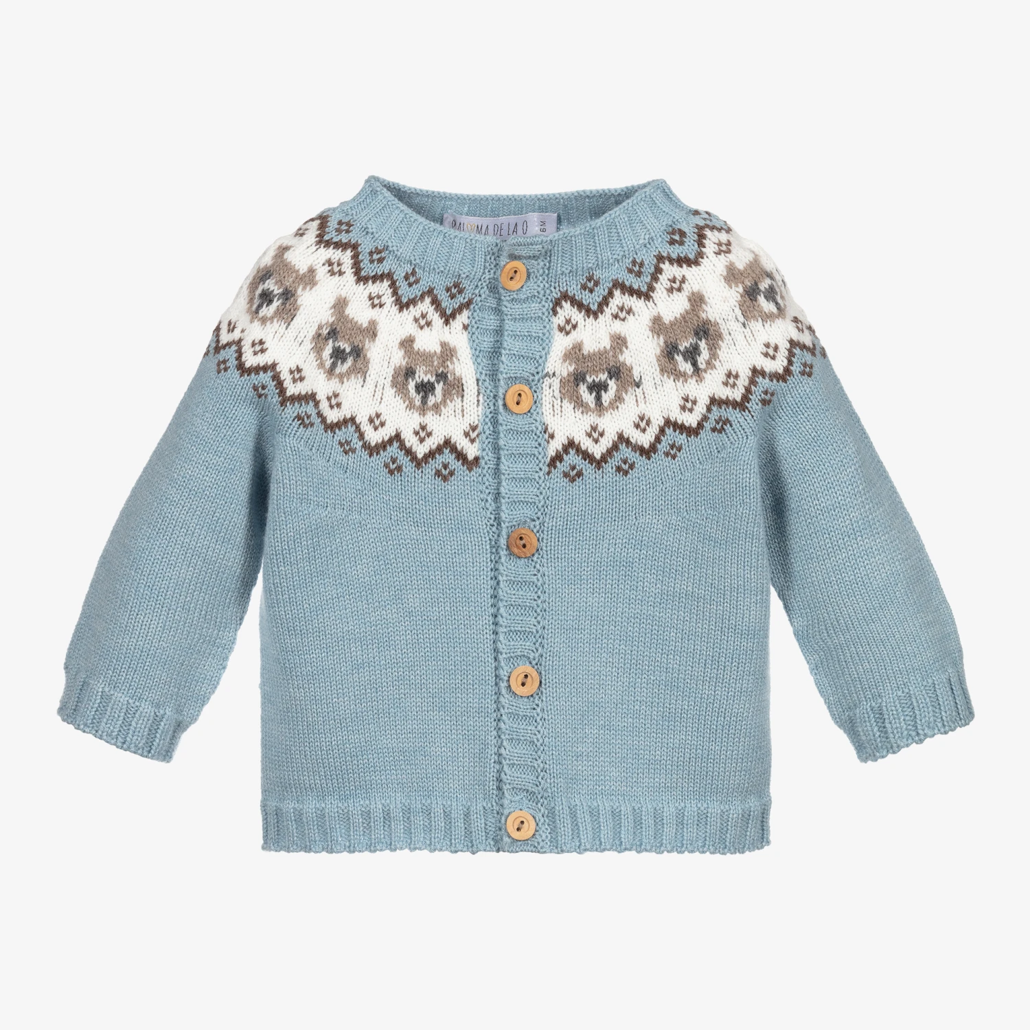 Paloma De La O Blue Knitted Bear Cardigan 1 Paloma De La O Blue Knitted Bear Cardigan