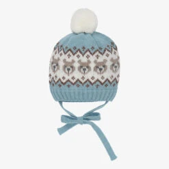 Paloma De La O Blue Knitted Bear Hat