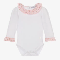 Patachou Baby Girls White Cotton Bodysuit
