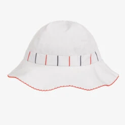 Patachou Baby Girls White Striped Hat