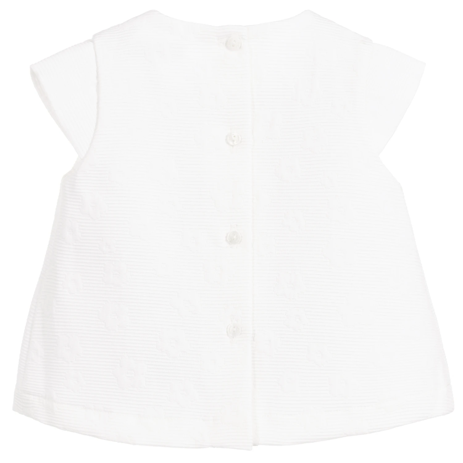Patachou White Cotton Jacquard Blouse 2 Patachou White Cotton Jacquard Blouse - Image 2