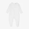 Patachou White Cotton Jersey Babygrow