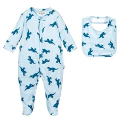 Paul Smith Junior Blue Cotton Babygrow & Bib Set