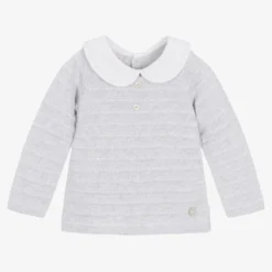 Paz Rodriguez Baby Boys Grey Knitted Sweater
