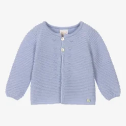 Paz Rodriguez Blue Wool Baby Cardigan