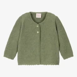 Paz Rodriguez Girls Sage Green Baby Cardigan