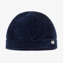 Paz Rodriguez Navy Blue Velour Baby Hat
