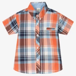 Pretty Originals Baby Boys Orange Cotton Shirt