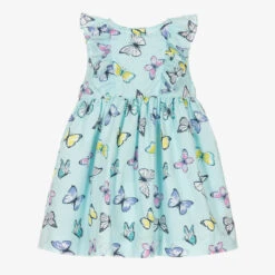 Rachel Riley Baby Girls Blue Butterfly Print Dress