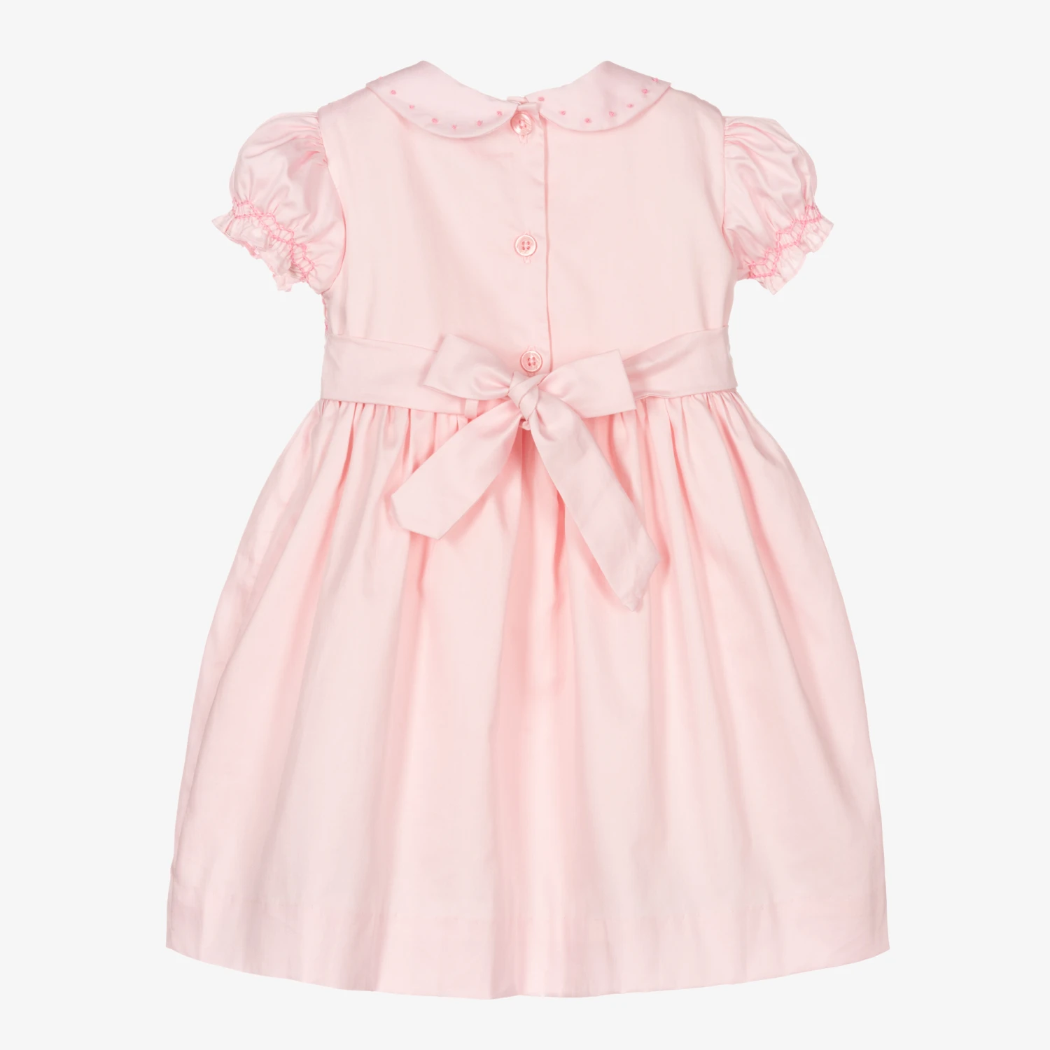 Rachel Riley Baby Girls Pink Smocked Dress 3 Rachel Riley Baby Girls Pink Smocked Dress - Image 3
