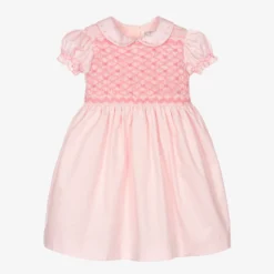 Rachel Riley Baby Girls Pink Smocked Dress