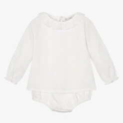 Rachel Riley Baby Girls White Cotton Blouse
