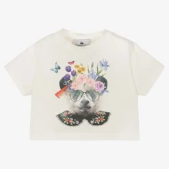 RaspberryPlum Baby Girls Ivory Panda T-Shirt