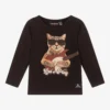 Rock Your Baby Baby Black Cat Print Top