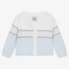 Sarah Louise Baby Boys Blue & White Cotton Cardigan