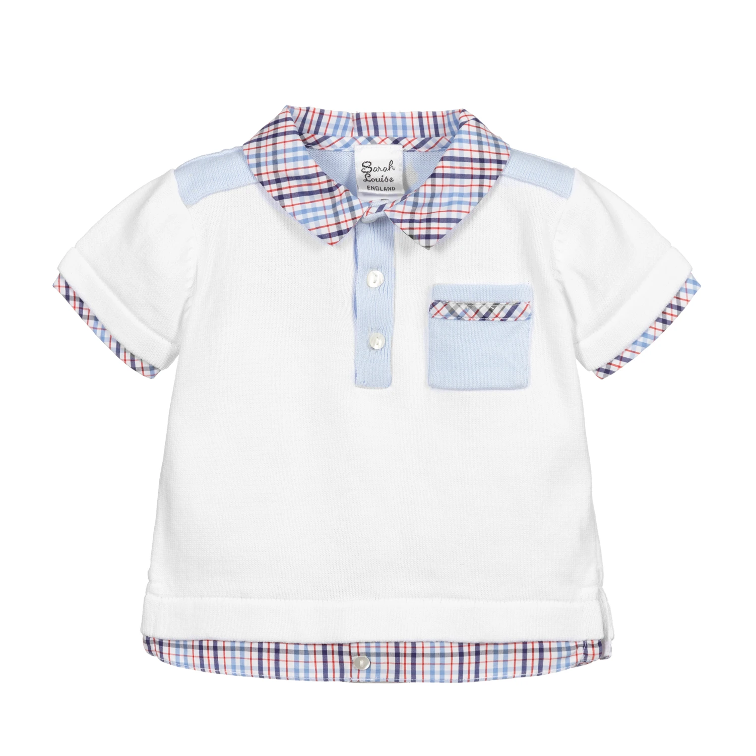 Sarah Louise Baby Boys White Polo Shirt 1 Sarah Louise Baby Boys White Polo Shirt