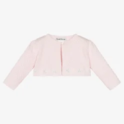 Sarah Louise Baby Girls Pink Cotton Bolero Cardigan