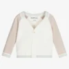 Sarah Louise Ivory & Beige Cotton Cardigan