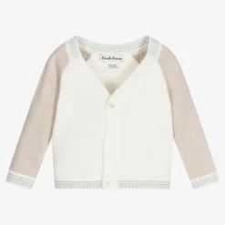 Sarah Louise Ivory & Beige Cotton Cardigan