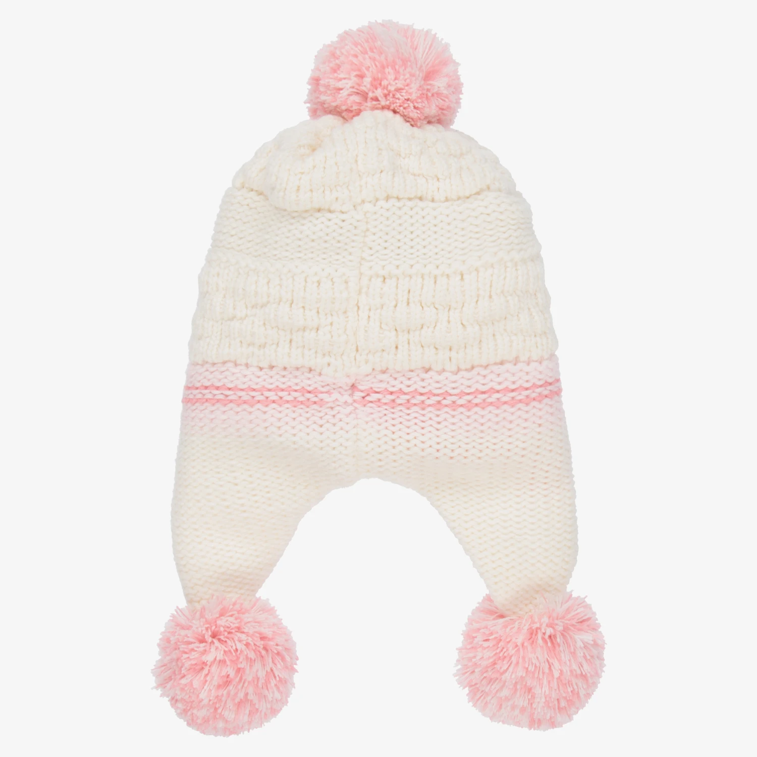 Sarah Louise Ivory & Pink Knitted Hat Set 2 Sarah Louise Ivory & Pink Knitted Hat Set - Image 2
