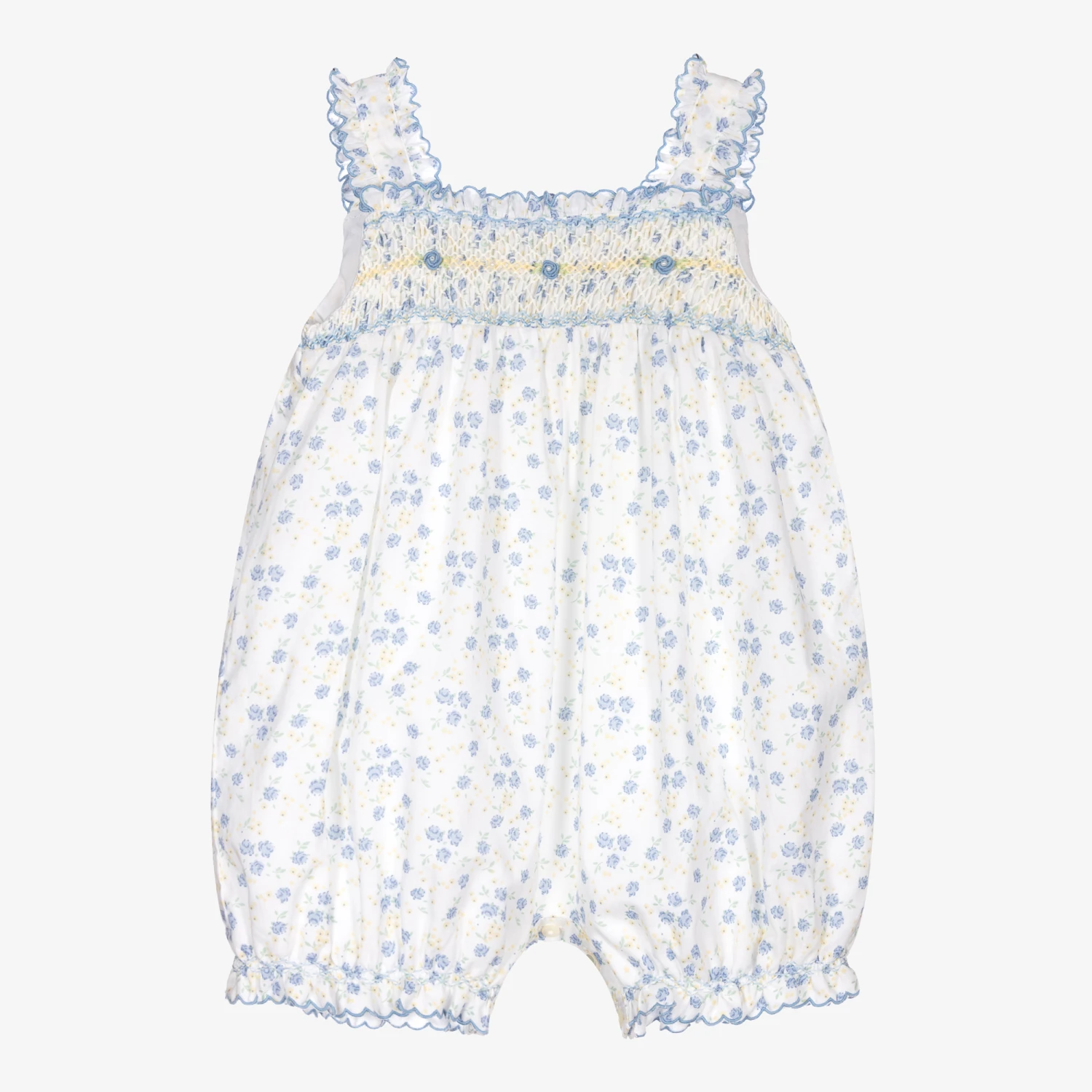 Sarah Louise White & Blue Floral Shortie 1 Sarah Louise White & Blue Floral Shortie