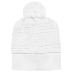 Sarah Louise White Knitted Cotton Baby Hat