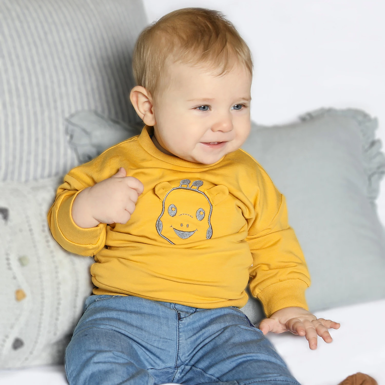Sophie La Girafe Baby Yellow Cotton Sweatshirt 2 Sophie La Girafe Baby Yellow Cotton Sweatshirt - Image 2