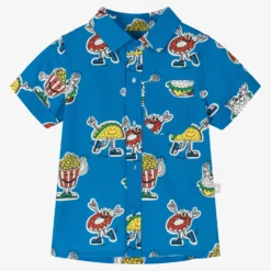 Stella McCartney Kids Baby Boys Blue Printed Cotton Shirt