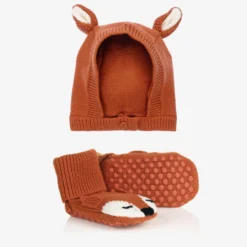 Stella McCartney Kids Boys Brown Hat & Booties Set