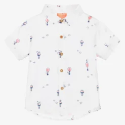 Sunuva Baby Boys White Cotton Shirt