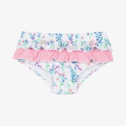 Sunuva Baby Girls White Floral Bikini Bottoms (UPF50+)